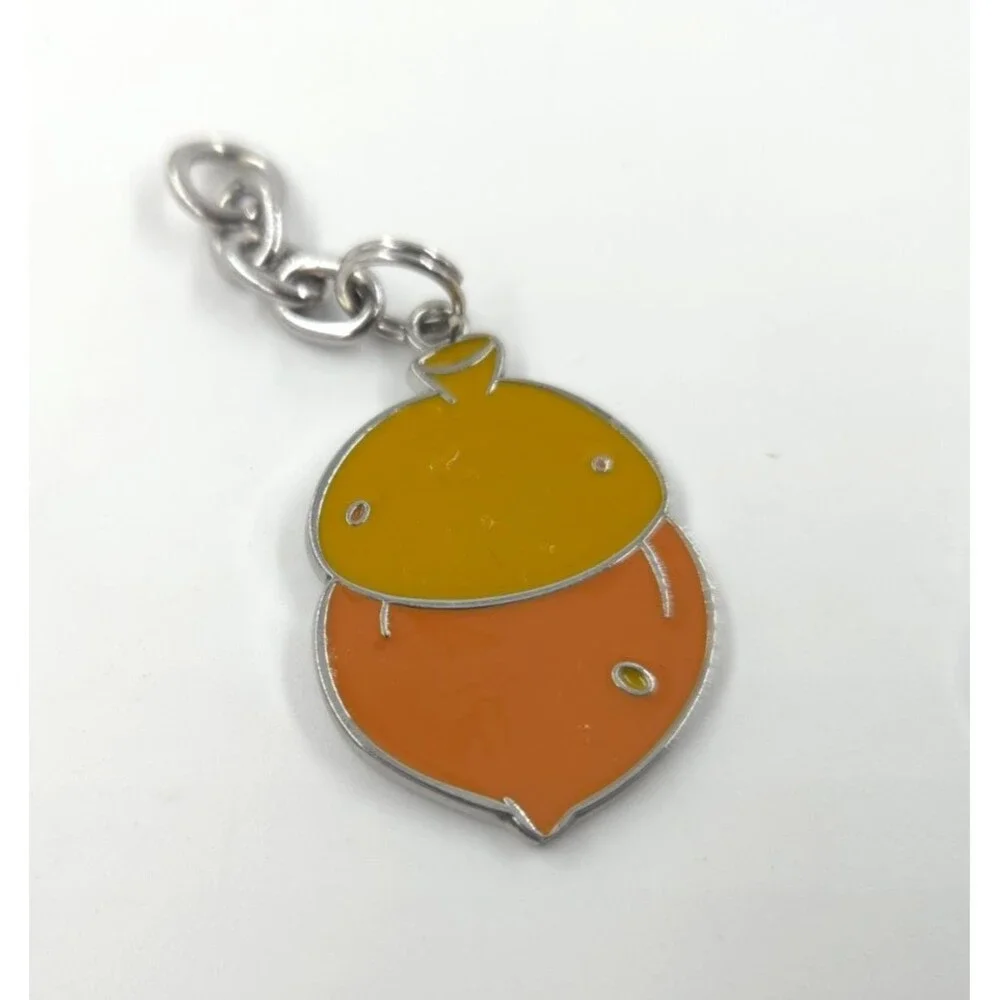 Vtg Disney Parks Chip 'n' Dale Metal Keychain or Watch Acorn Charm